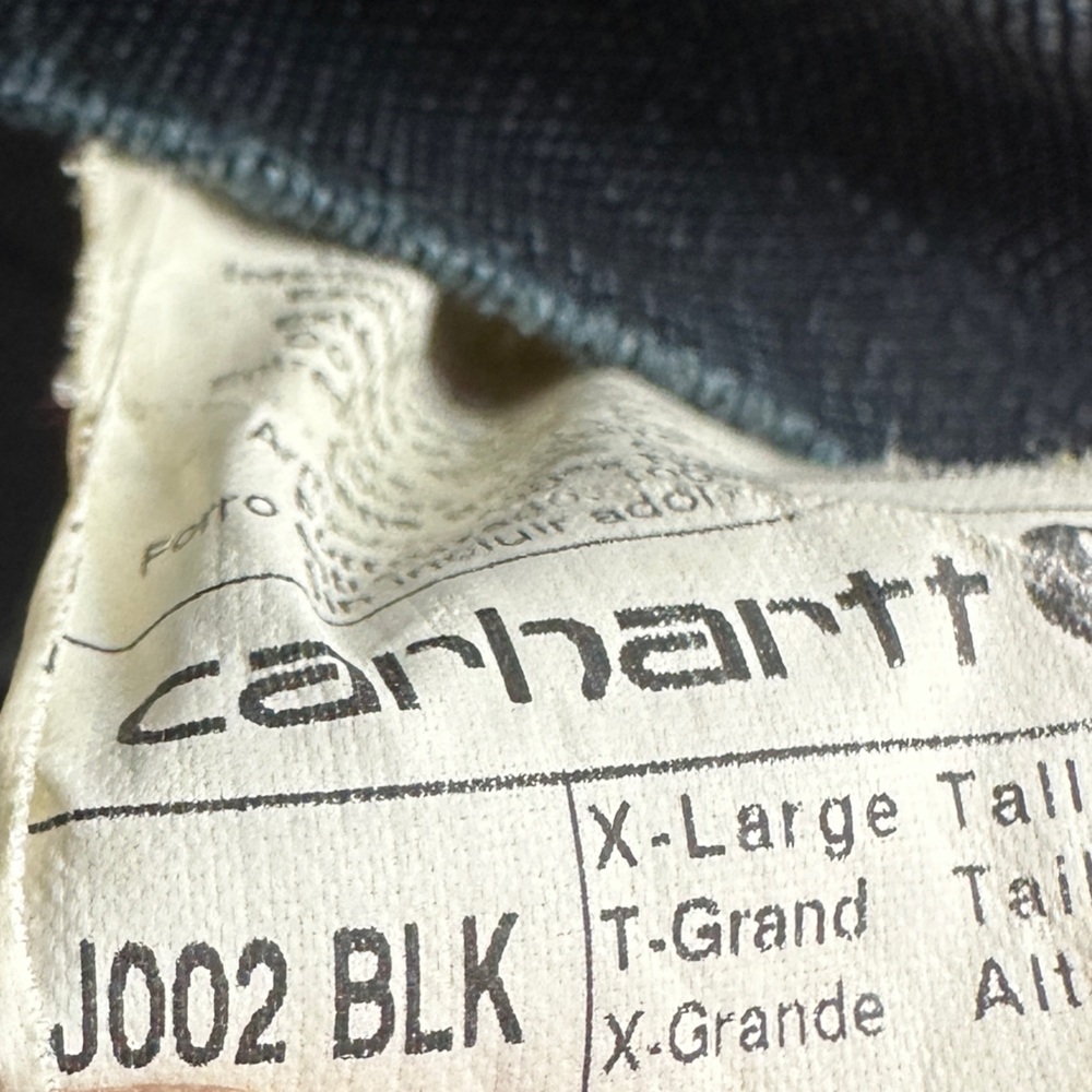 Carhartt J002 Arctic Quilt Lined Duck Canvas Work USA Jacket Black XL Tall - Picture 9 of 10